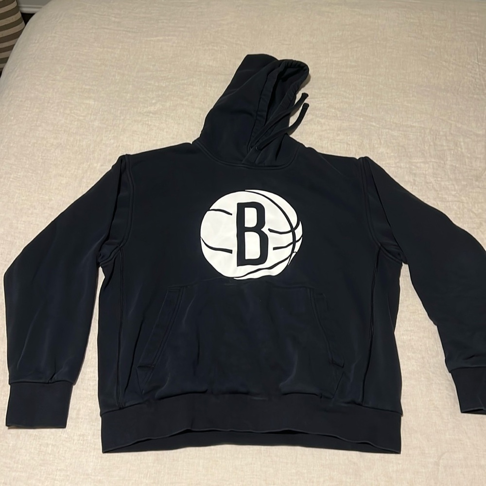 Nike NBA Brooklyn Nets Logo Black Hoodie Large L